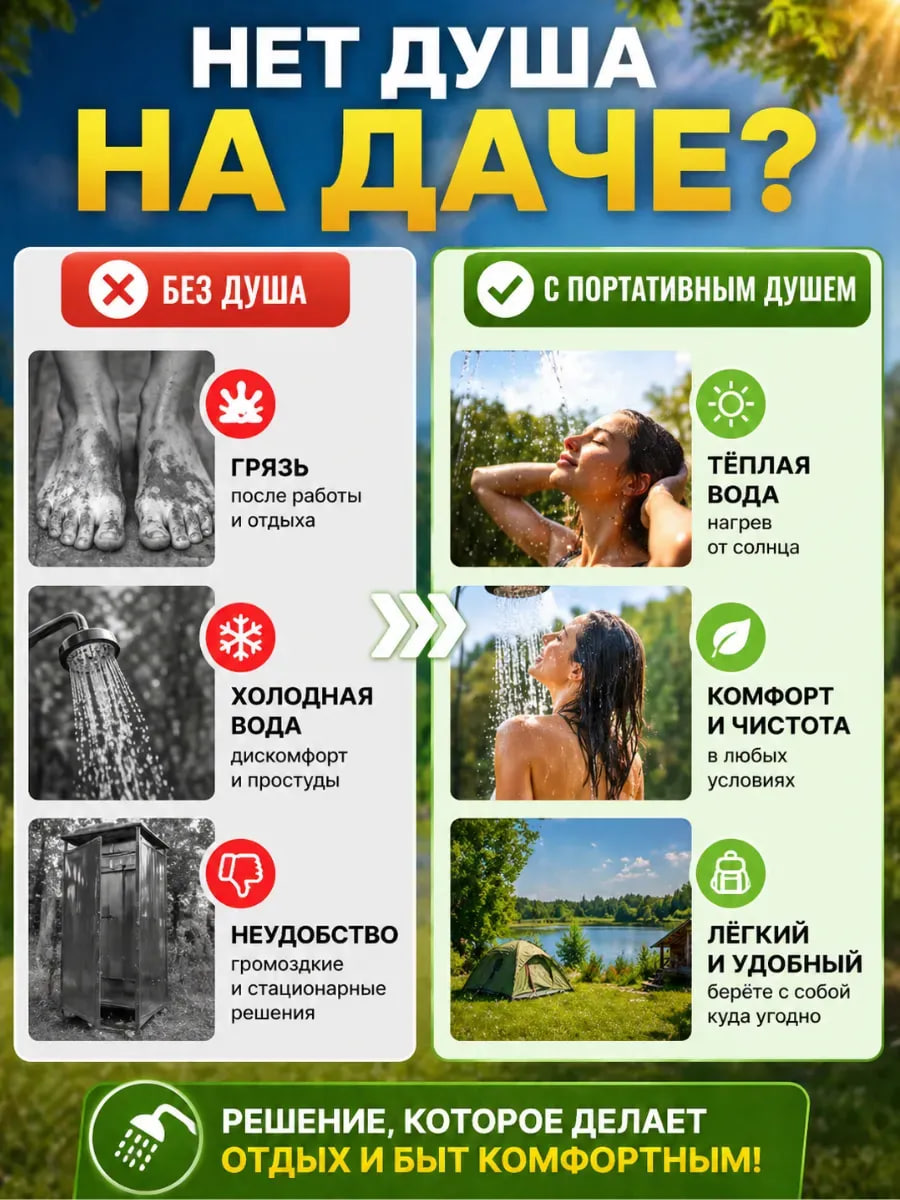 Портативный душ для дачи