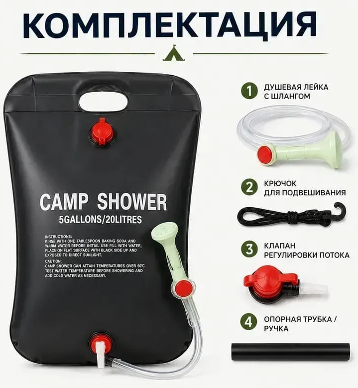 Комплектация портативного душа